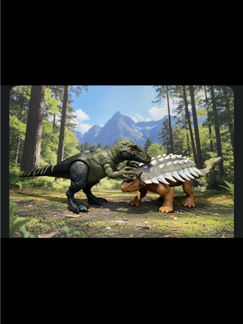 Rare Jurassic World Dino Trackers Wild Roar Orkoraptor And ANKYLOSAURUS Play Set